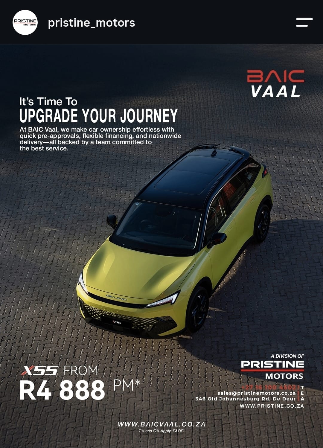 BAIC Vaal social-media post two