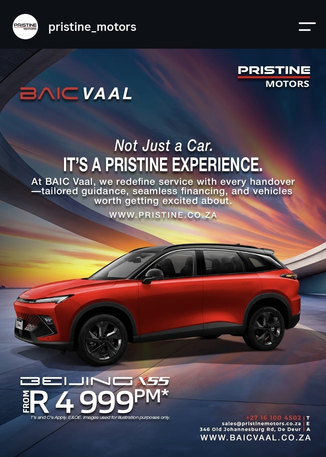 BAIC Vaal social-media post three