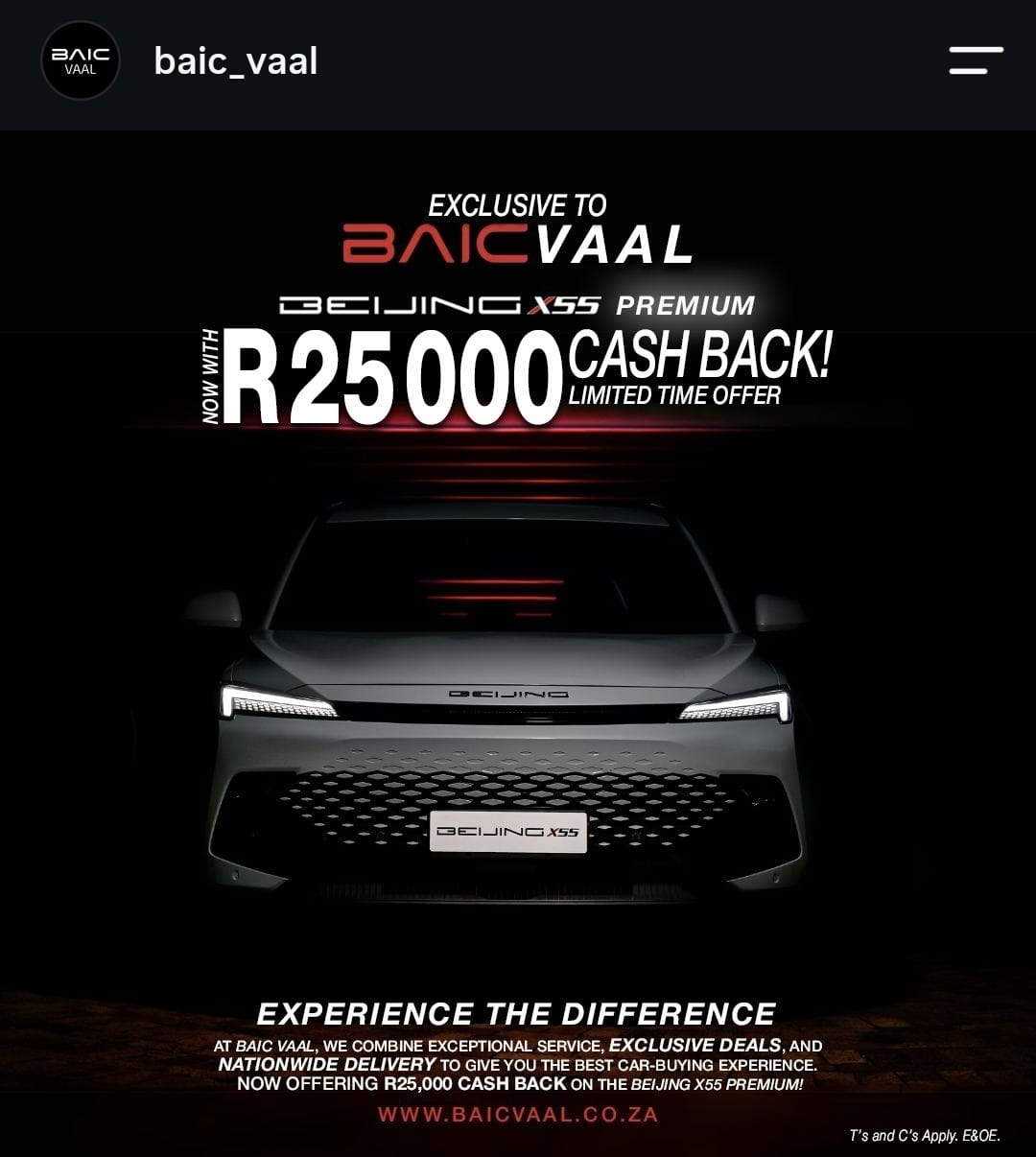 BAIC Vaal social-media post four