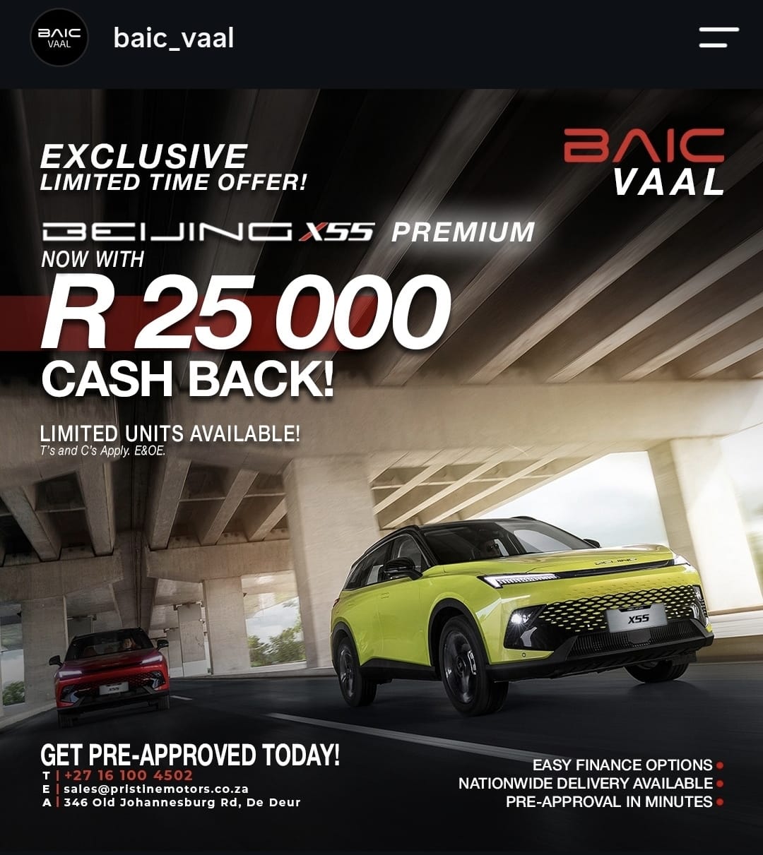 BAIC Vaal social-media post five