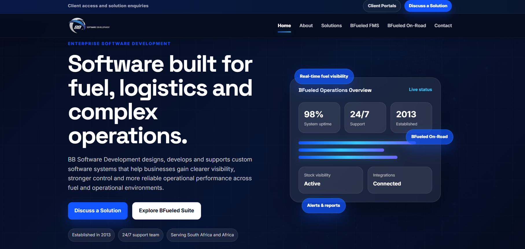 BB Software Development website homepage
