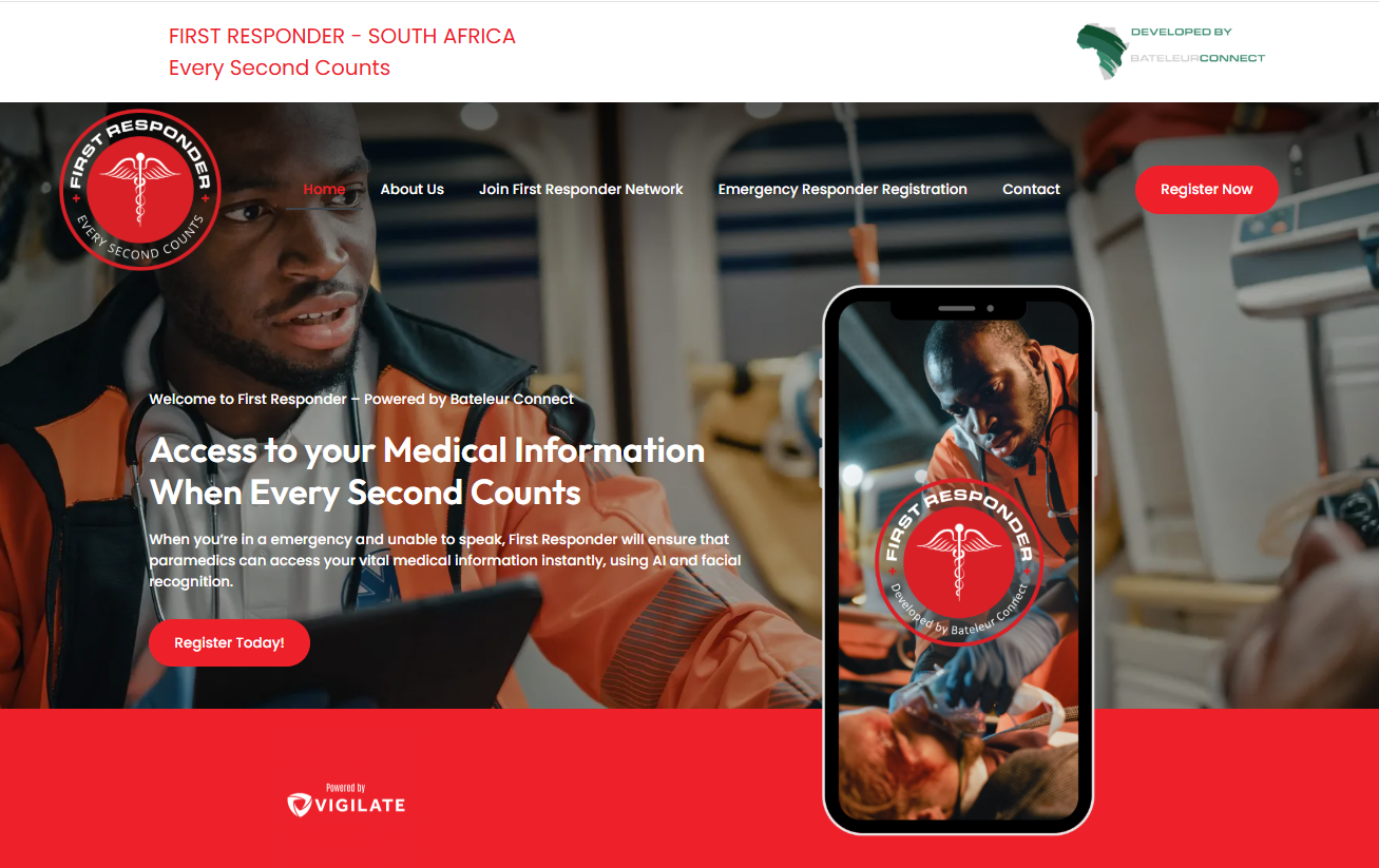 First Responder website homepage