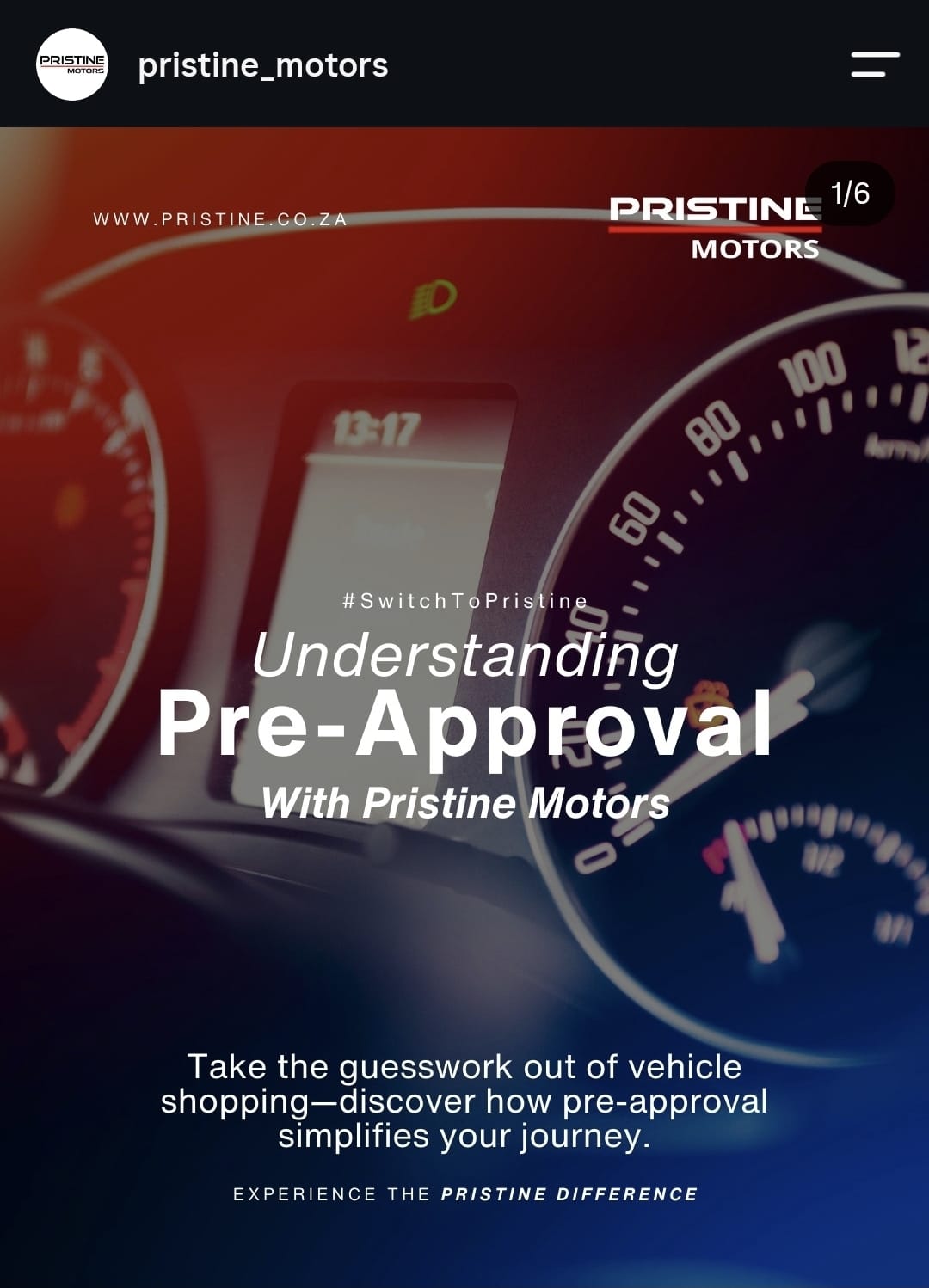 Pristine Motors automotive social media design
