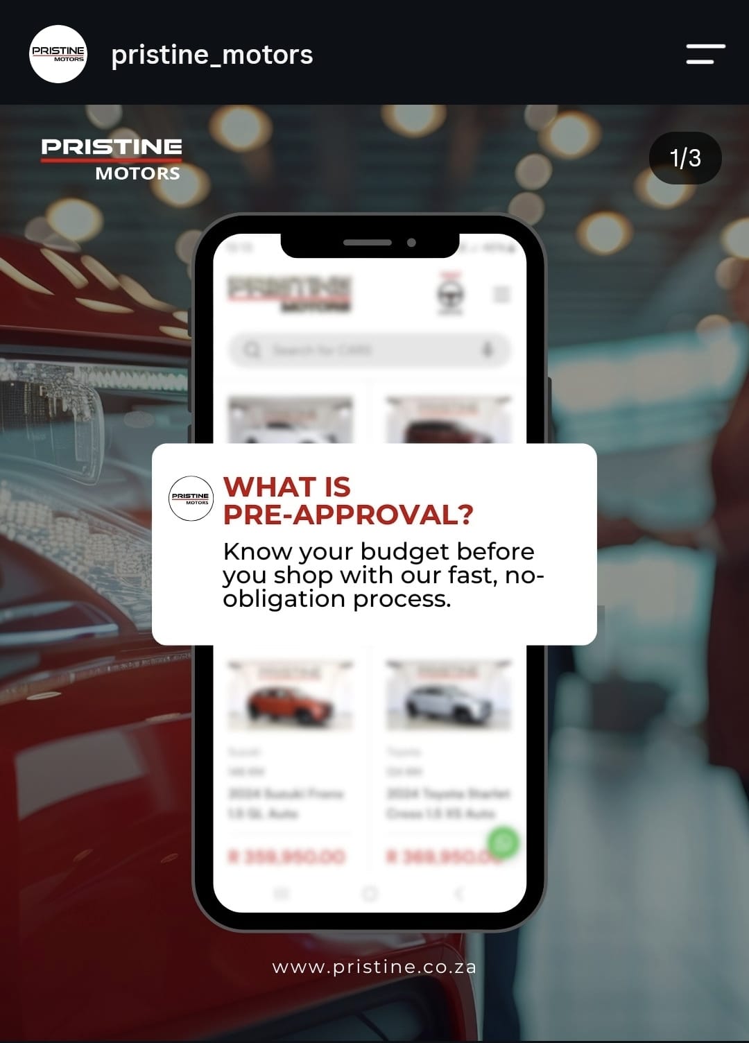 Pristine Motors social-media post three