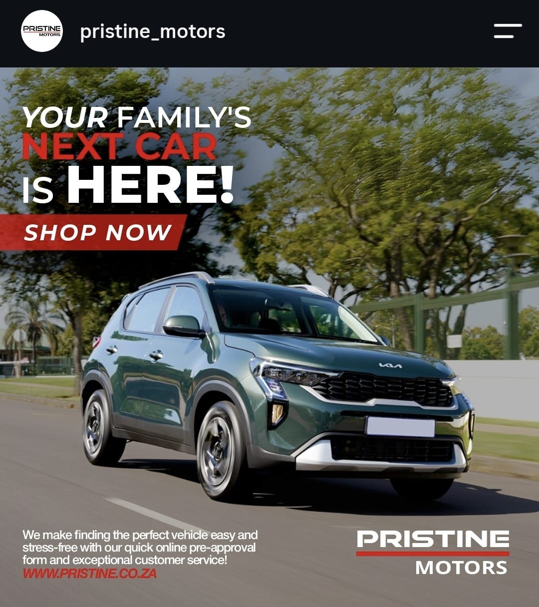 Pristine Motors social-media post four