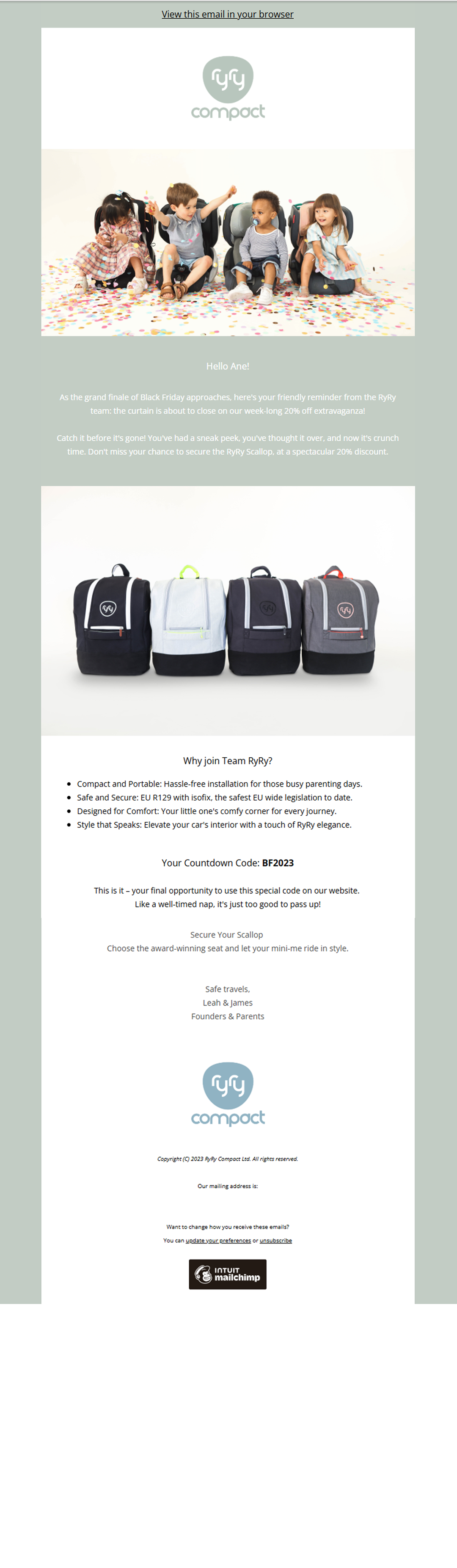 RyRy Compact email campaign design two