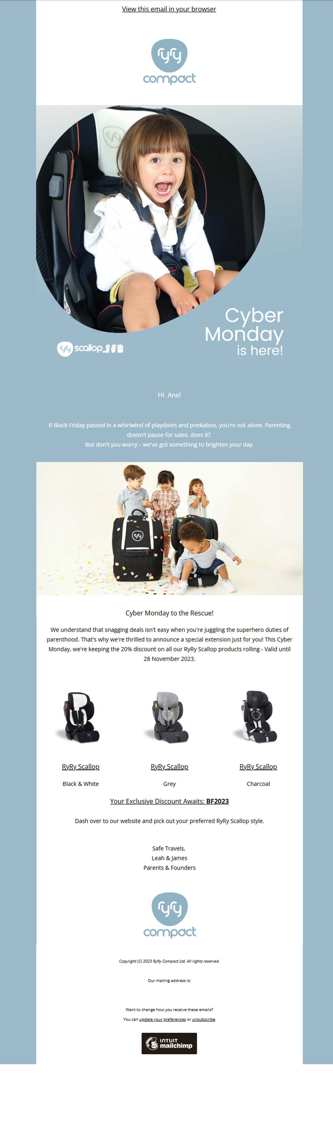 RyRy Compact email campaign design three