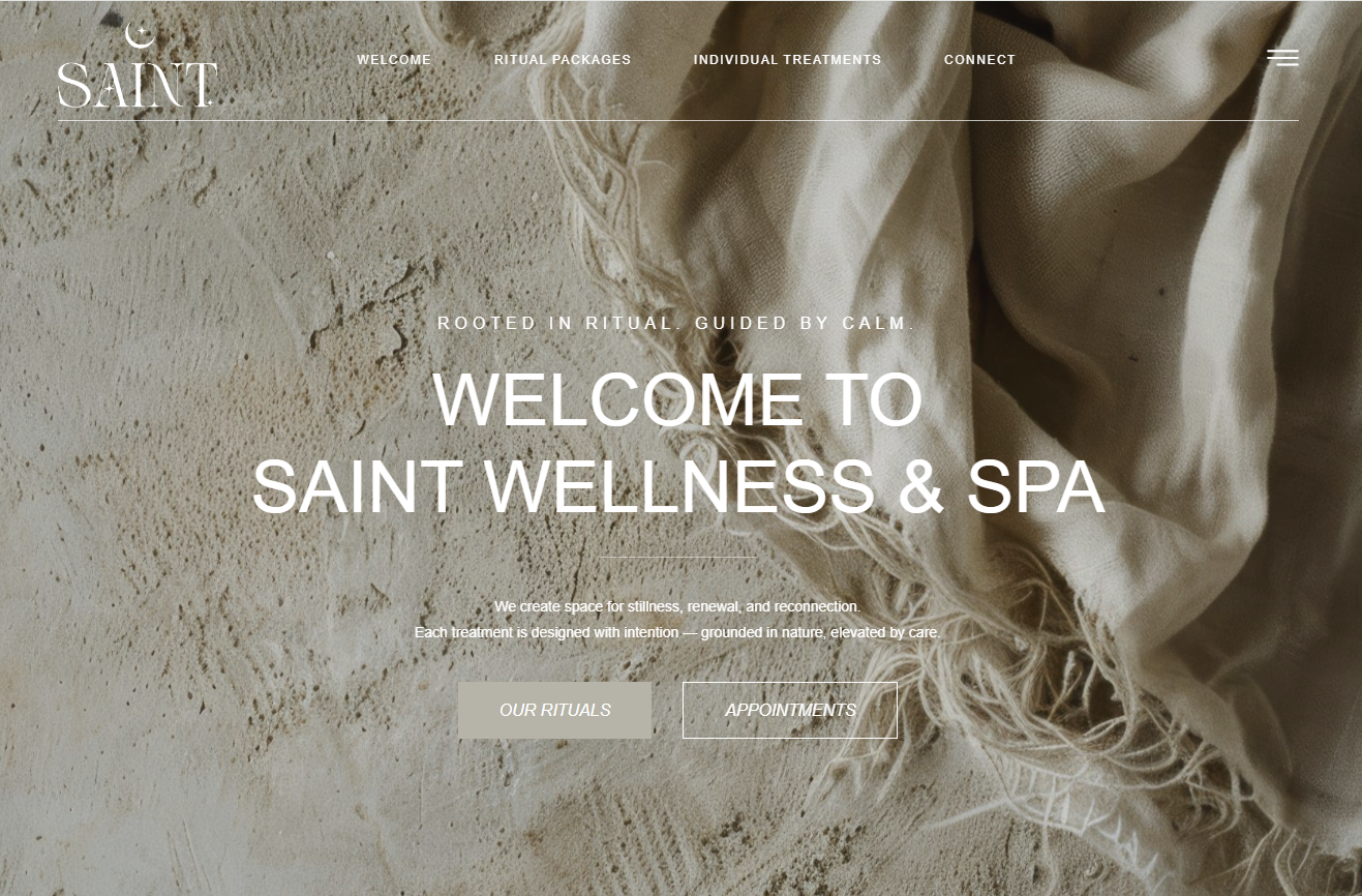 Saint Wellness website homepage