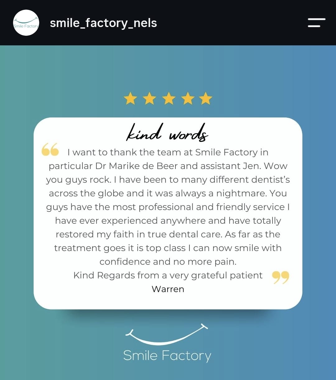 Smile Factory social-media post two