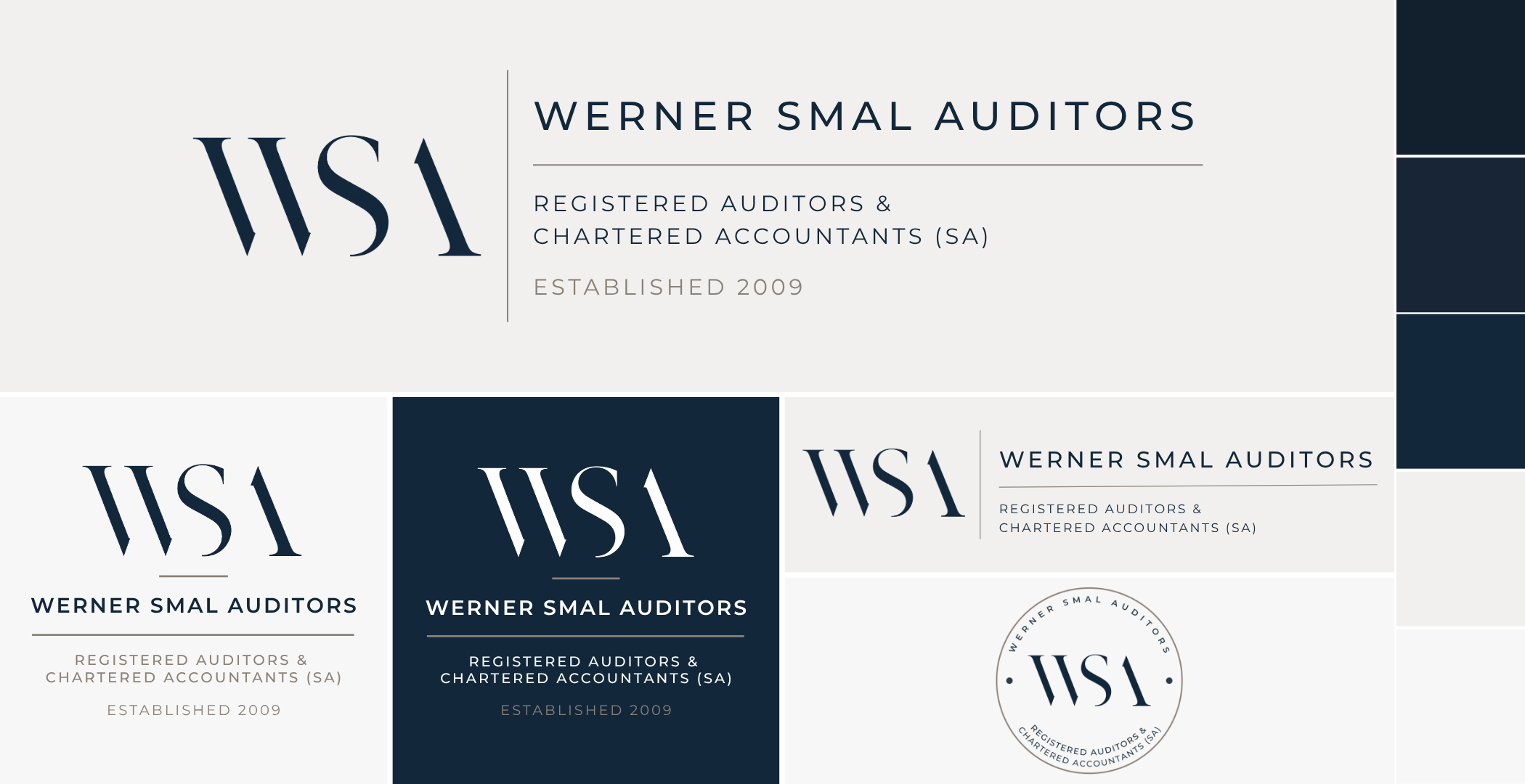 WSA single-page brand suite